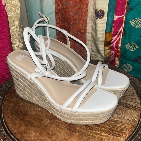 NWT BP Espirilla Raffia Platform Wedge Sandles Size 10 - Picture 3 of 5
